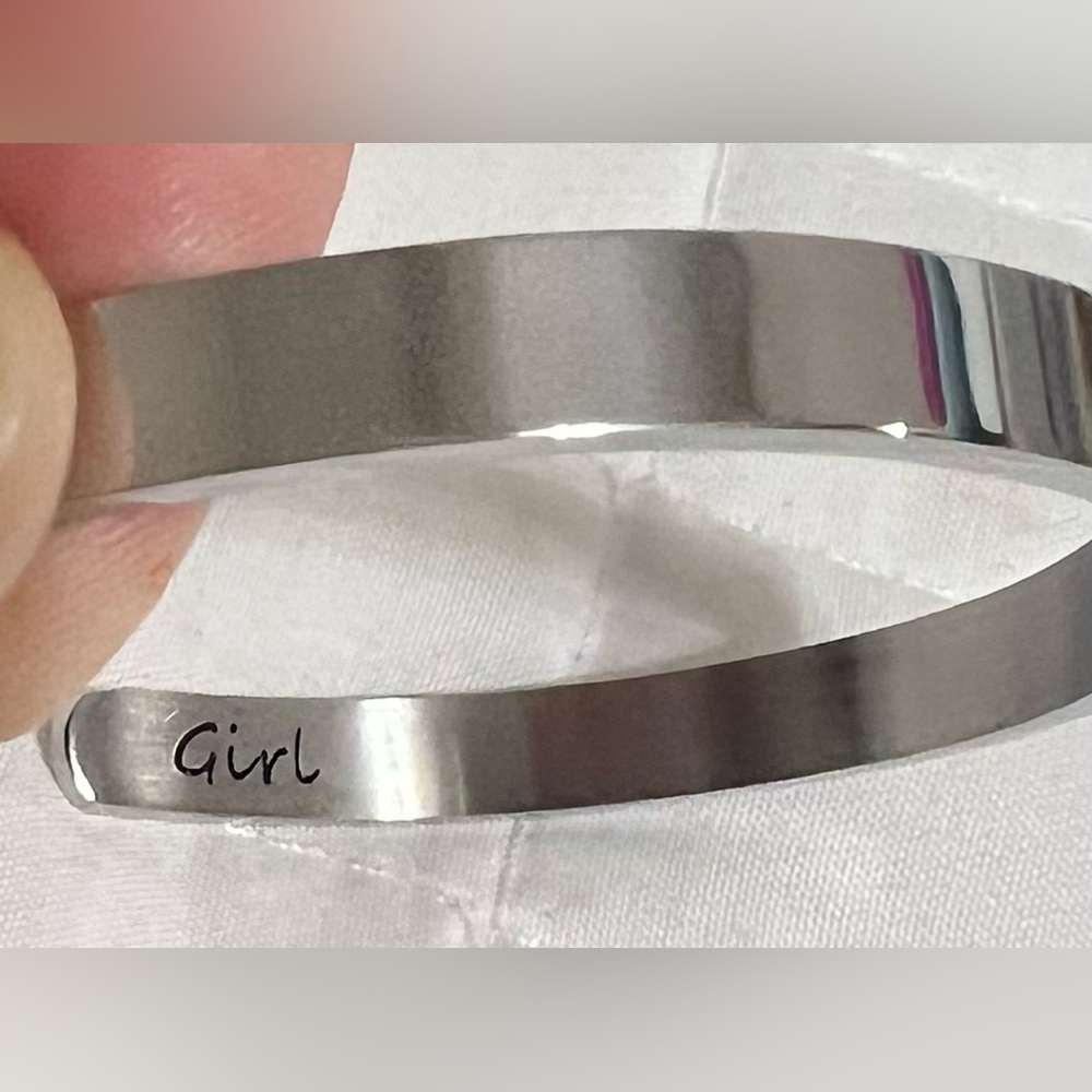 Jeep Girl Cuff Bracelet-Jeep grill shown on front- Jeep girl written inside - Picture 3 of 5